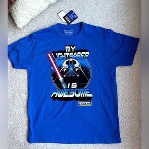 NWT Angry Birds Star Wars Men’s cotton T shirt graphic short sleeves Sz L blue